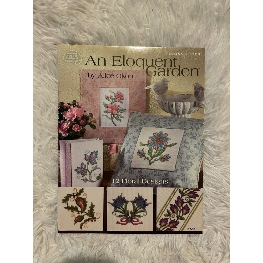 Eloquent Garden Alice Okon American School Needlepoint 12 Floral Designs 3763